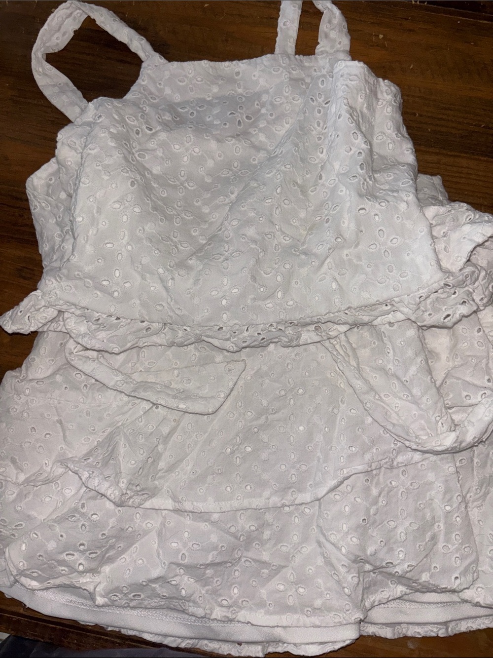 GB Girls White Eyelet Ruffle Set